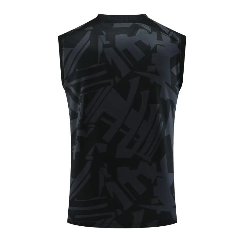 23-24 PSG Black Pattern Vest Jersey+Shorts