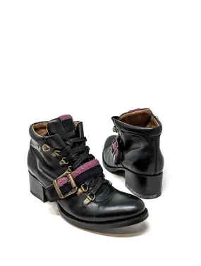 7.5 Legacy Boot Black Leather with Multi Details Boot -  Black