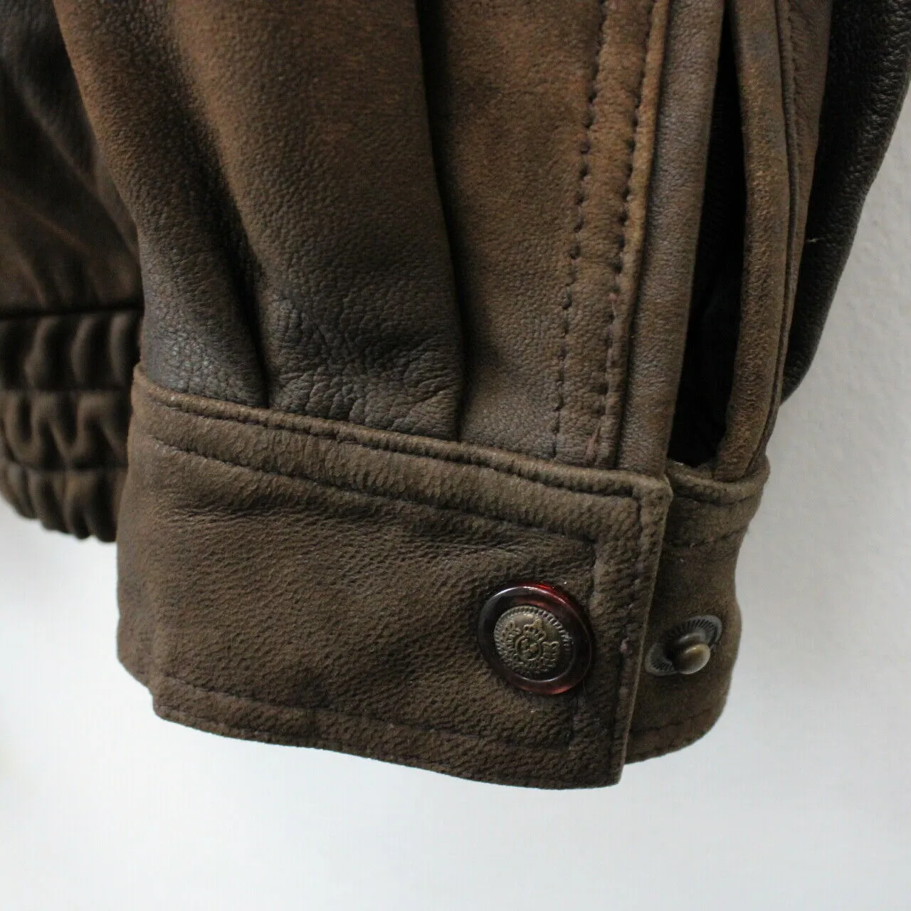 90s Leather Biker Jacket Brown | XXL