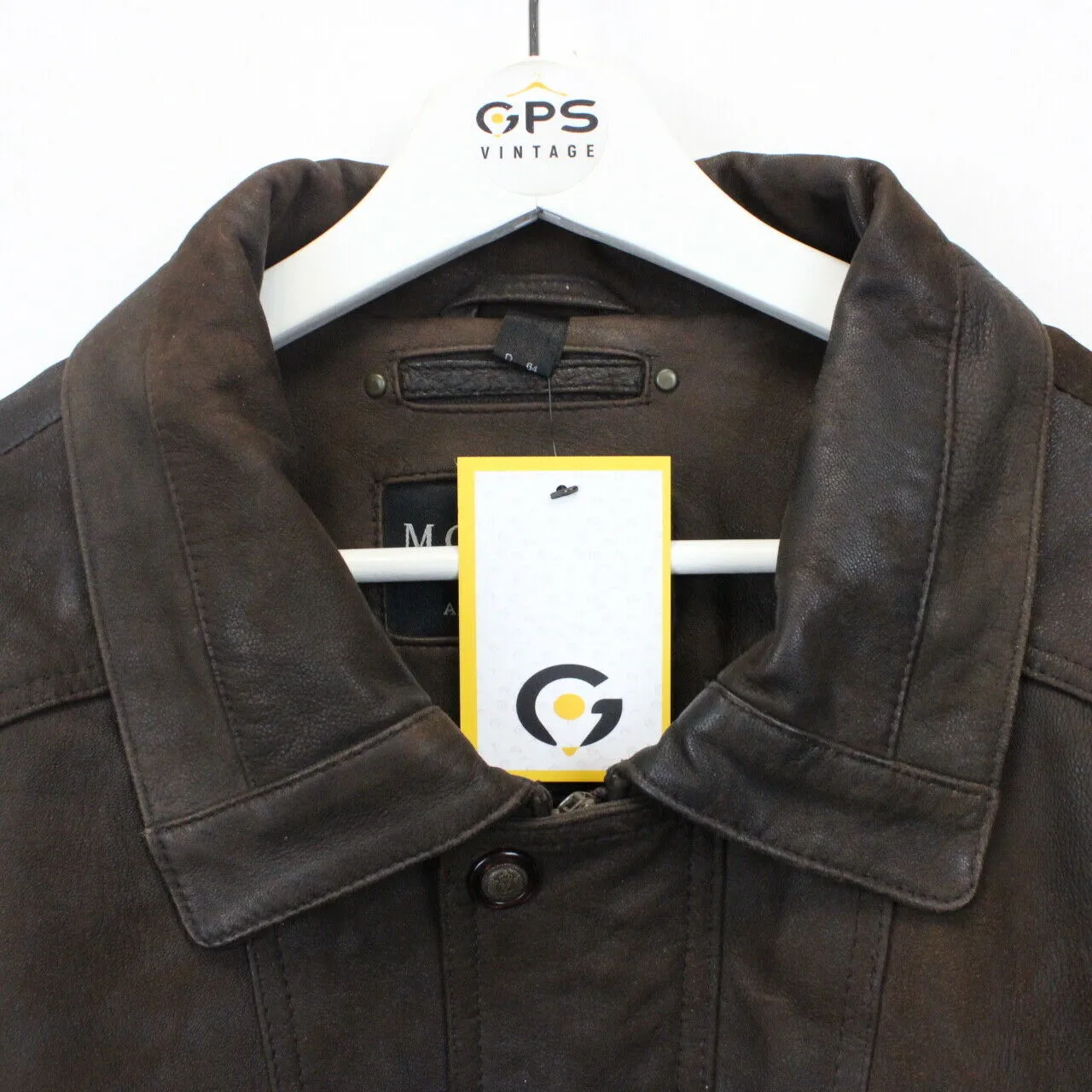 90s Leather Biker Jacket Brown | XXL