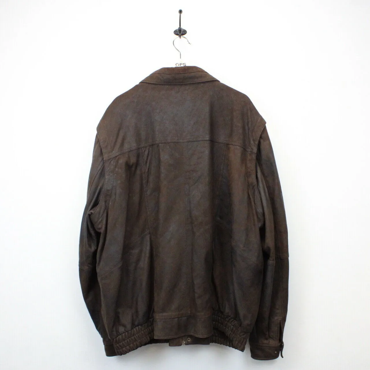 90s Leather Biker Jacket Brown | XXL