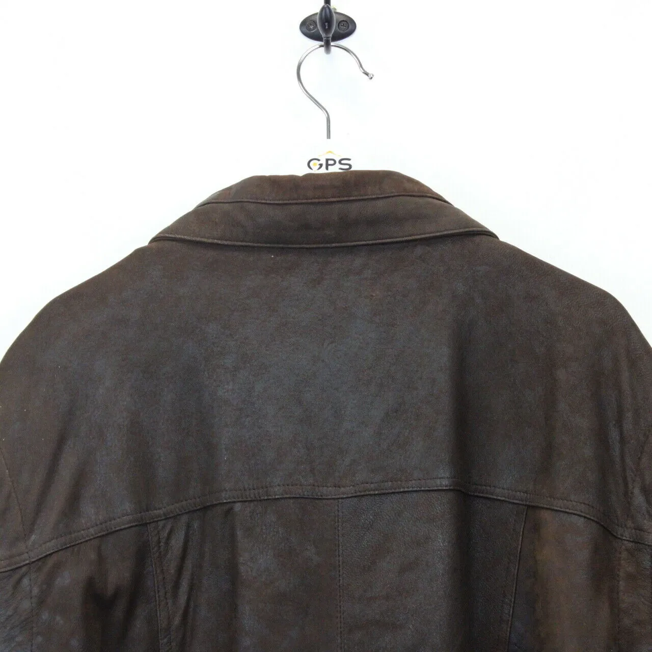 90s Leather Biker Jacket Brown | XXL