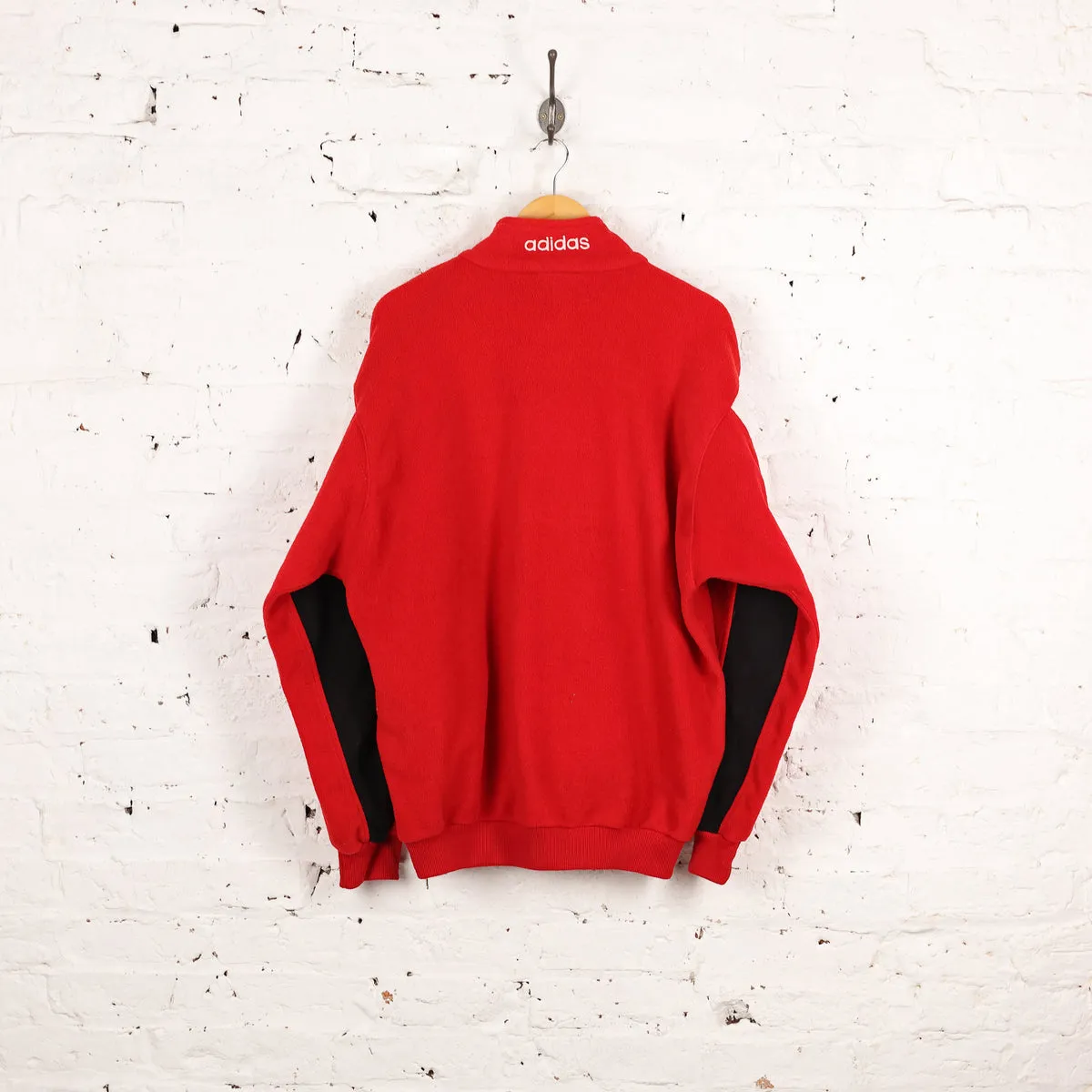 Adidas 90s 1/4 Zip Fleece - Red - L