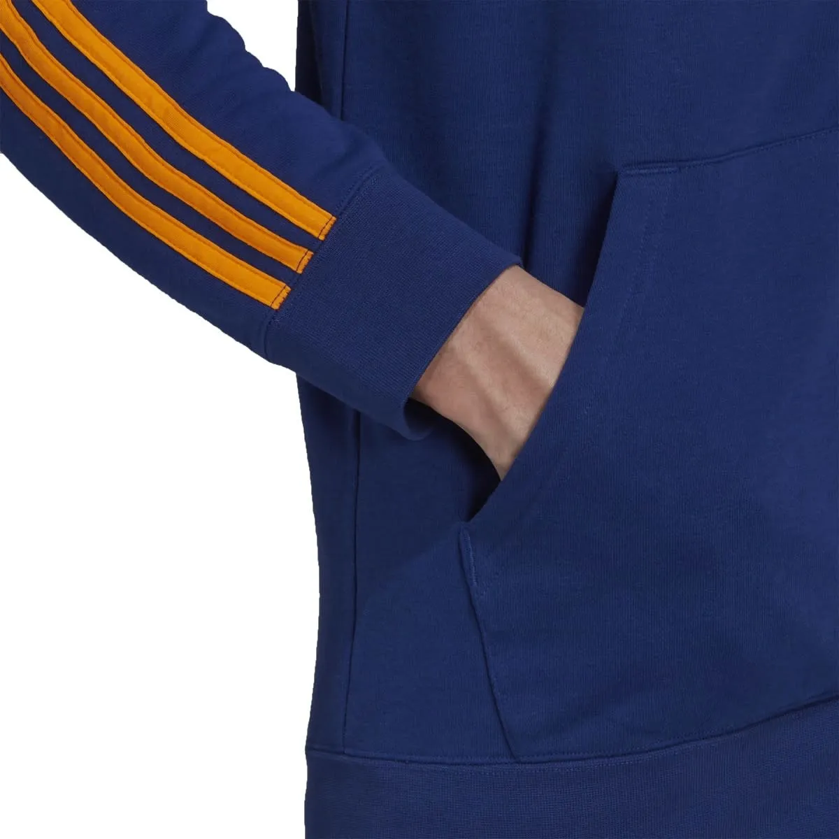 Adidas Real Madrid 21/22 3-Stripes Full-Zip Hoodie (Blue)