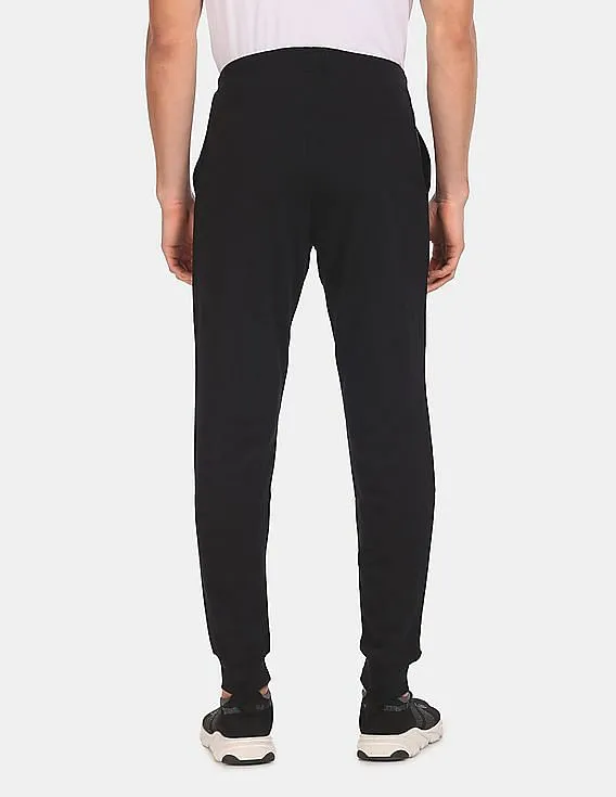 Aeropostale Men Black Mid Rise Solid Joggers