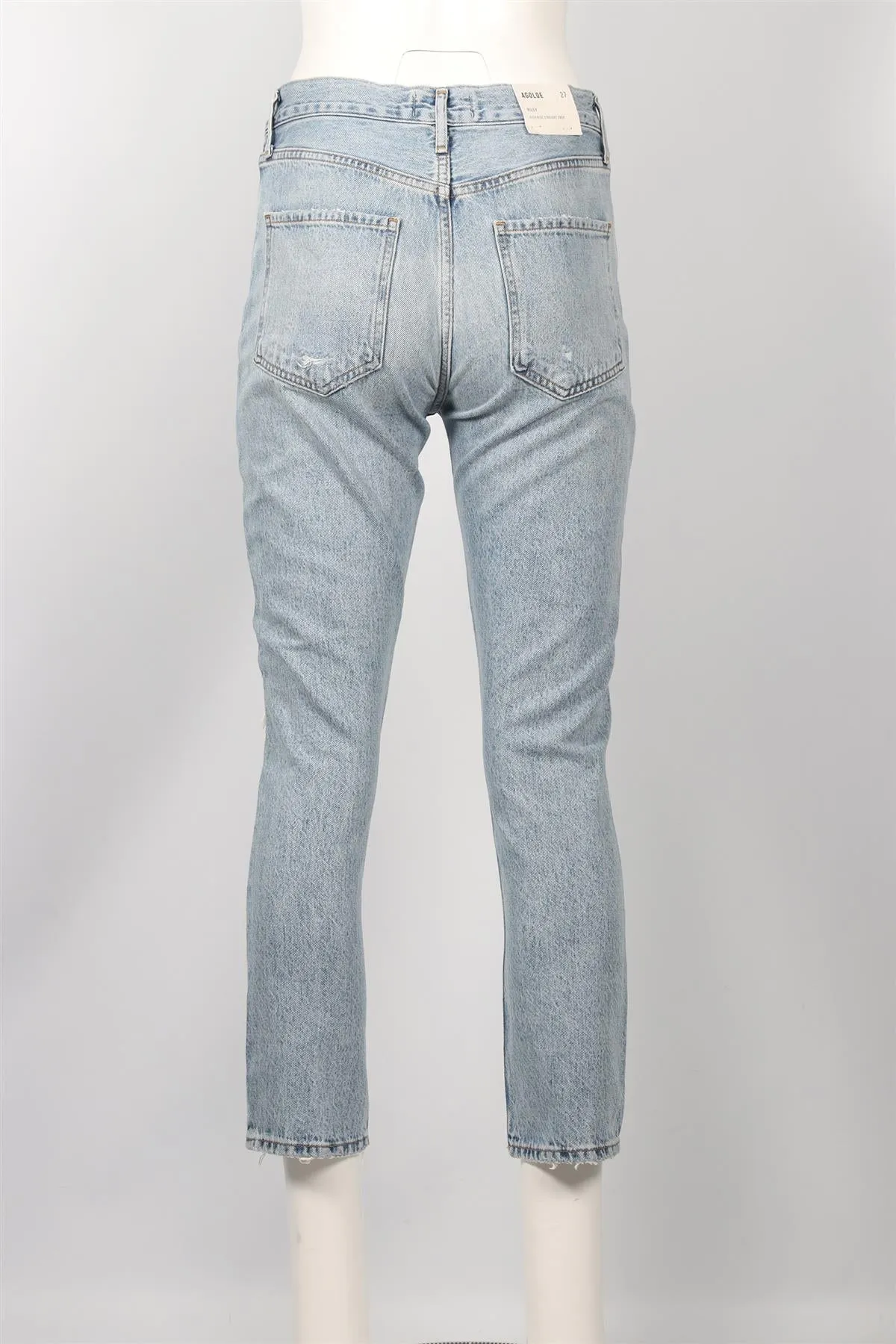 AGOLDE BLUE HIGH RISE STRAIGHT LEG JEANS W27 UK 8-10