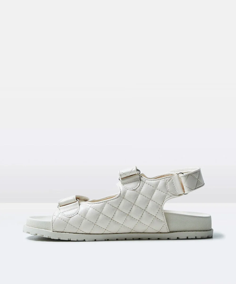 Alice In The Eve The Stella Quilted Sandals Stone