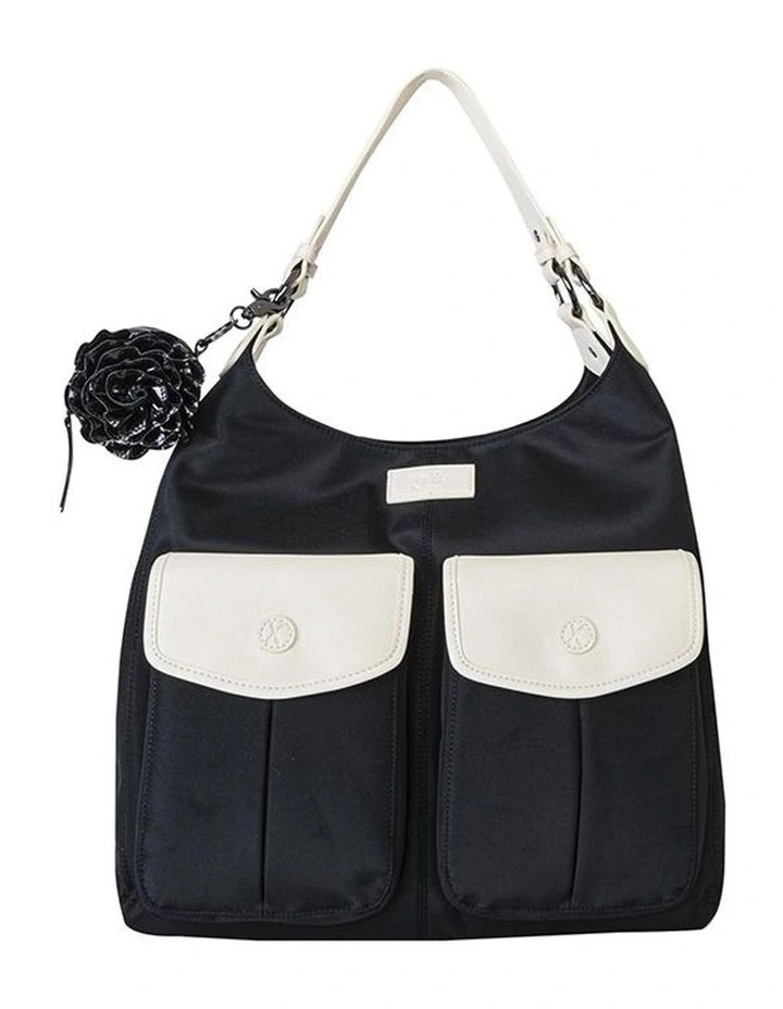 Alice Shoulder Baby Bag Black and Cream