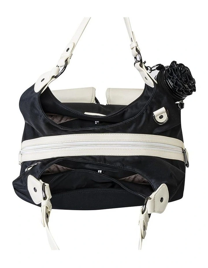 Alice Shoulder Baby Bag Black and Cream