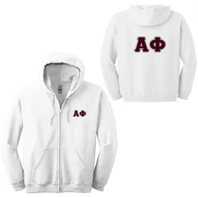 Alpha Phi Sorority Full-Zip Hoodie - G186 - TWILL