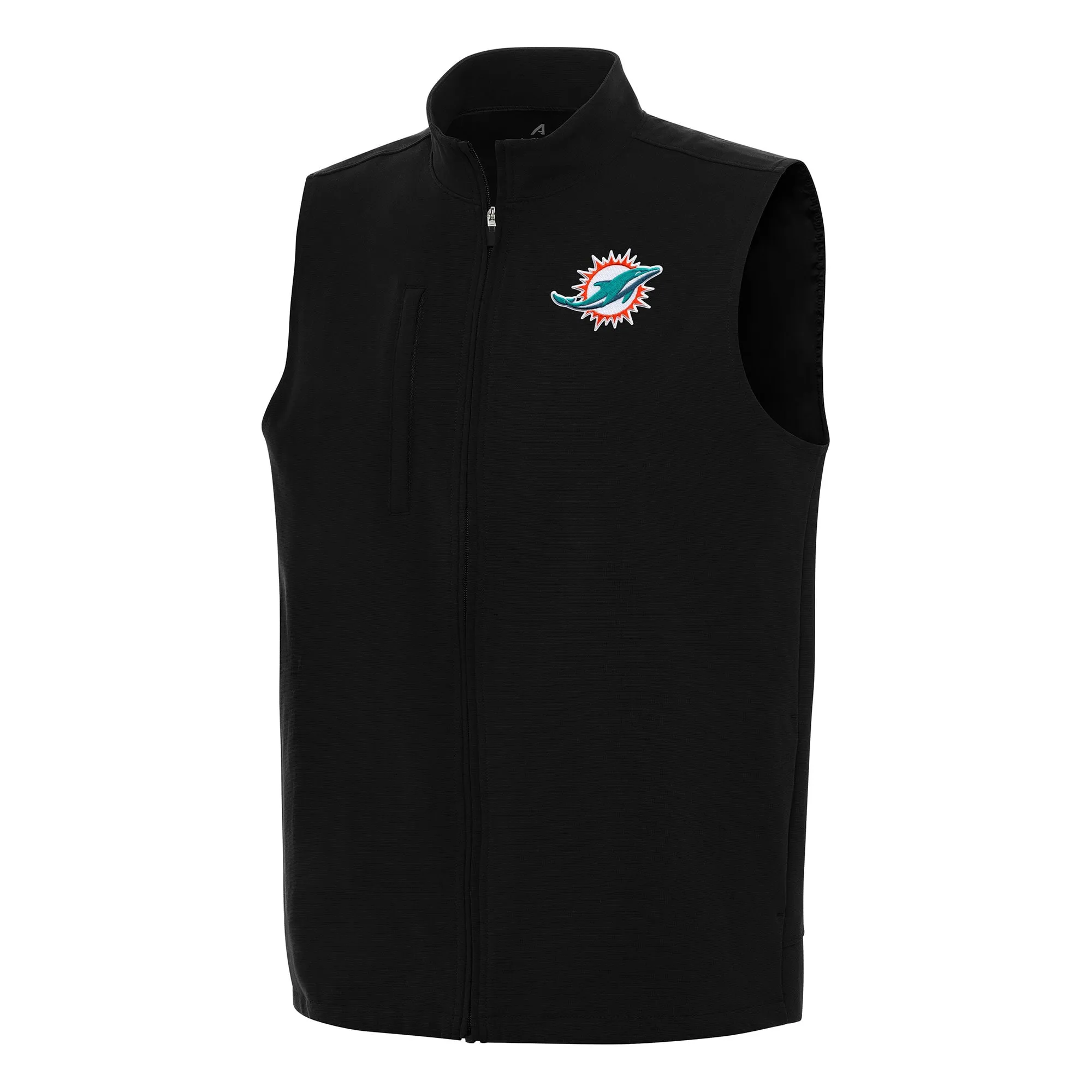 Antigua  Miami Dolphins Black Regard Full-Zip Vest