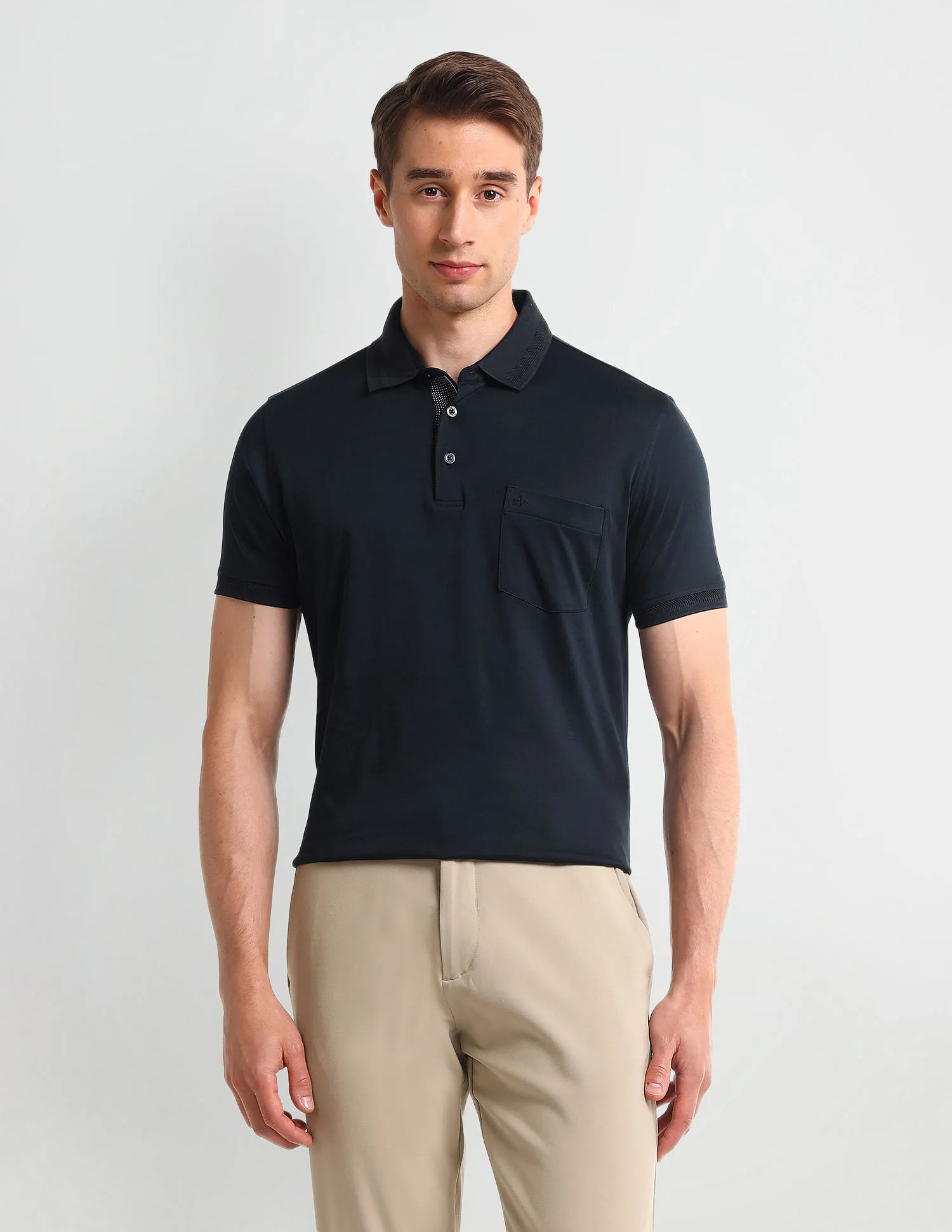 Arrow Solid Cotton Polo Shirt