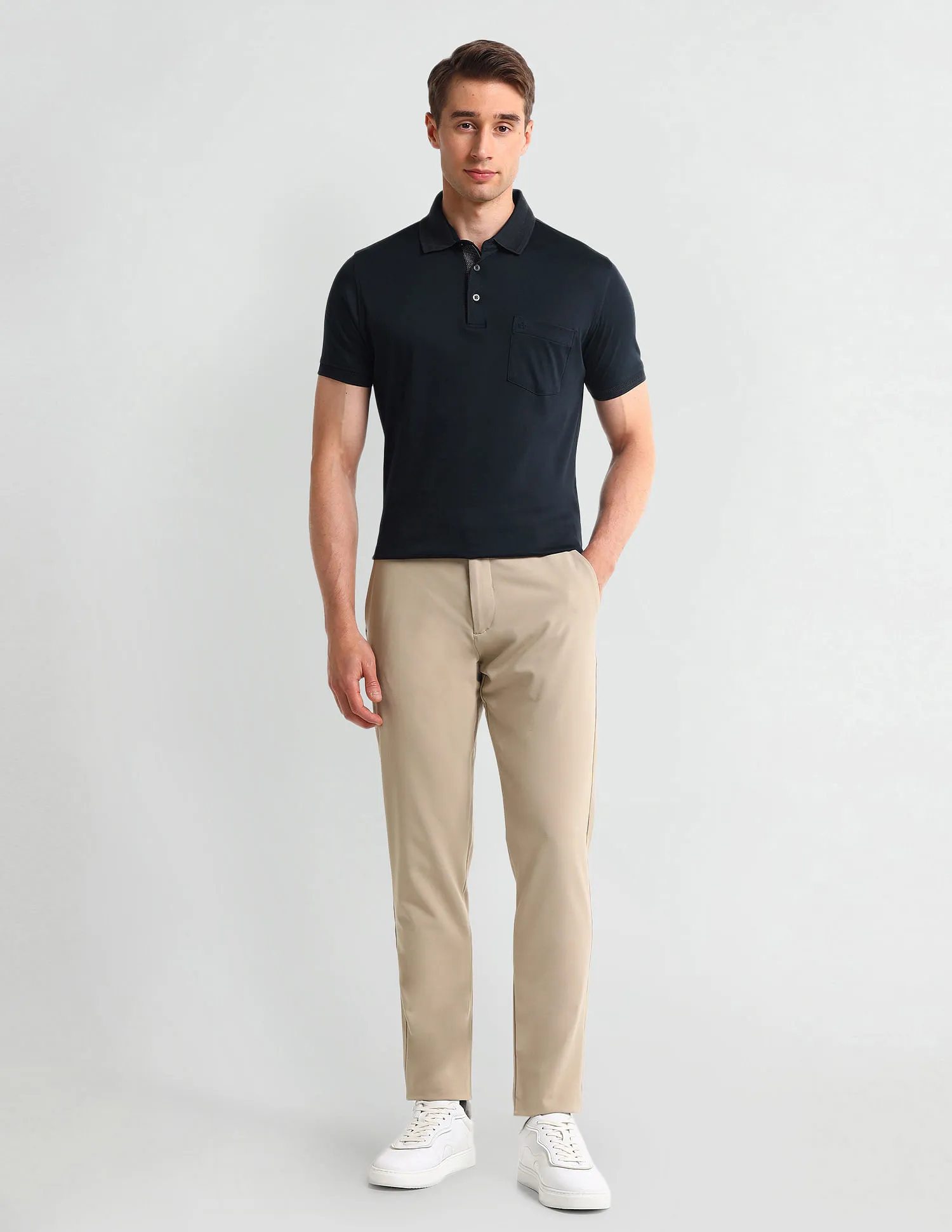 Arrow Solid Cotton Polo Shirt