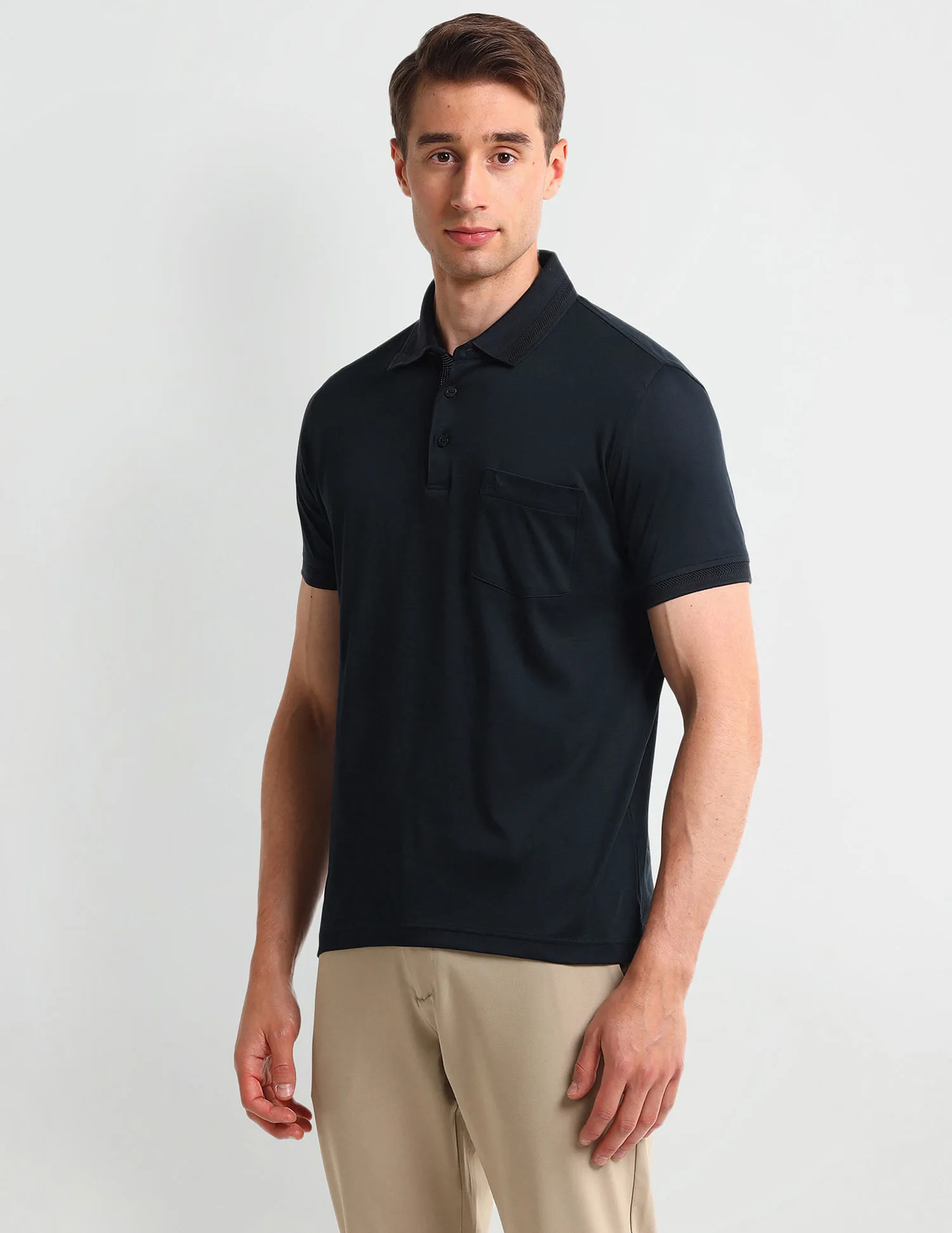 Arrow Solid Cotton Polo Shirt