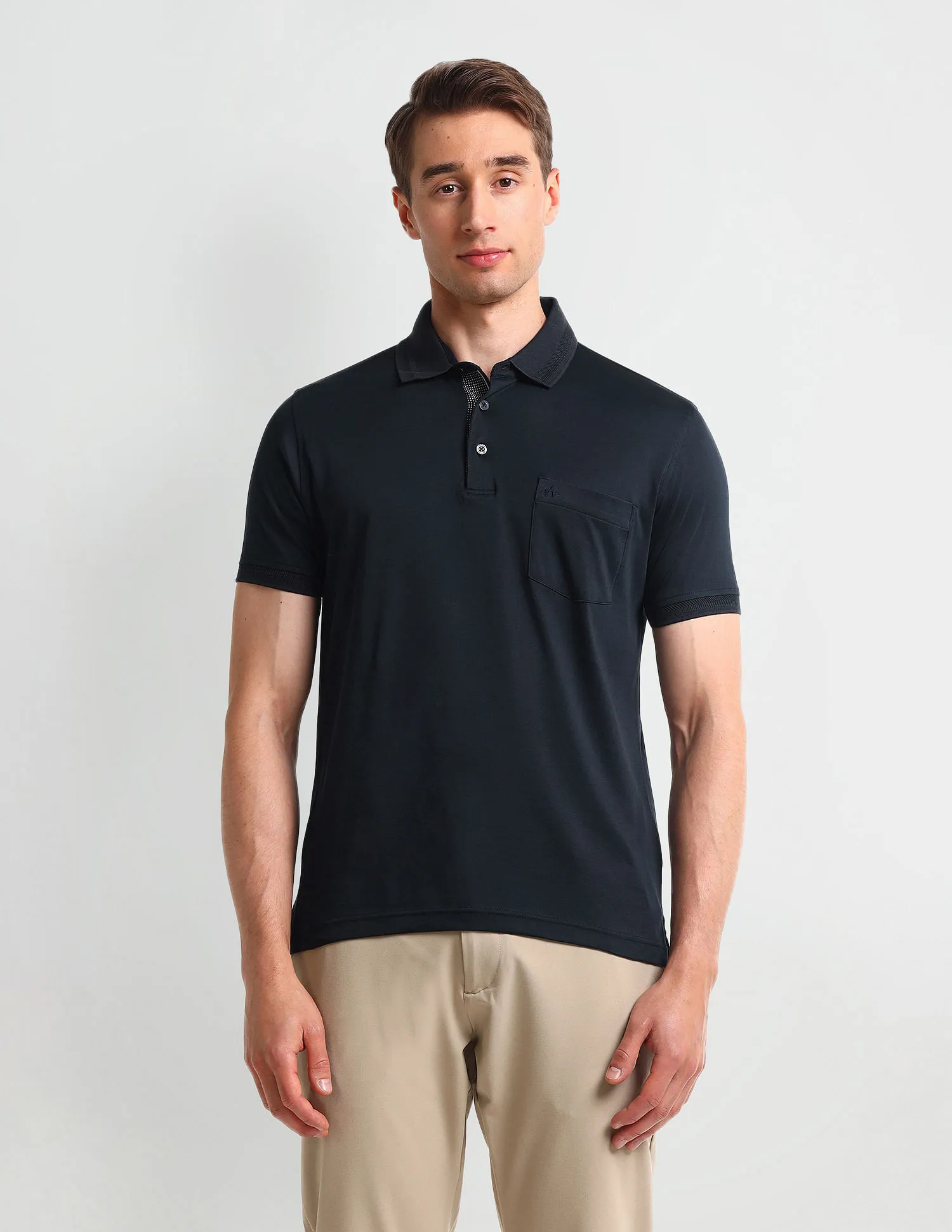 Arrow Solid Cotton Polo Shirt