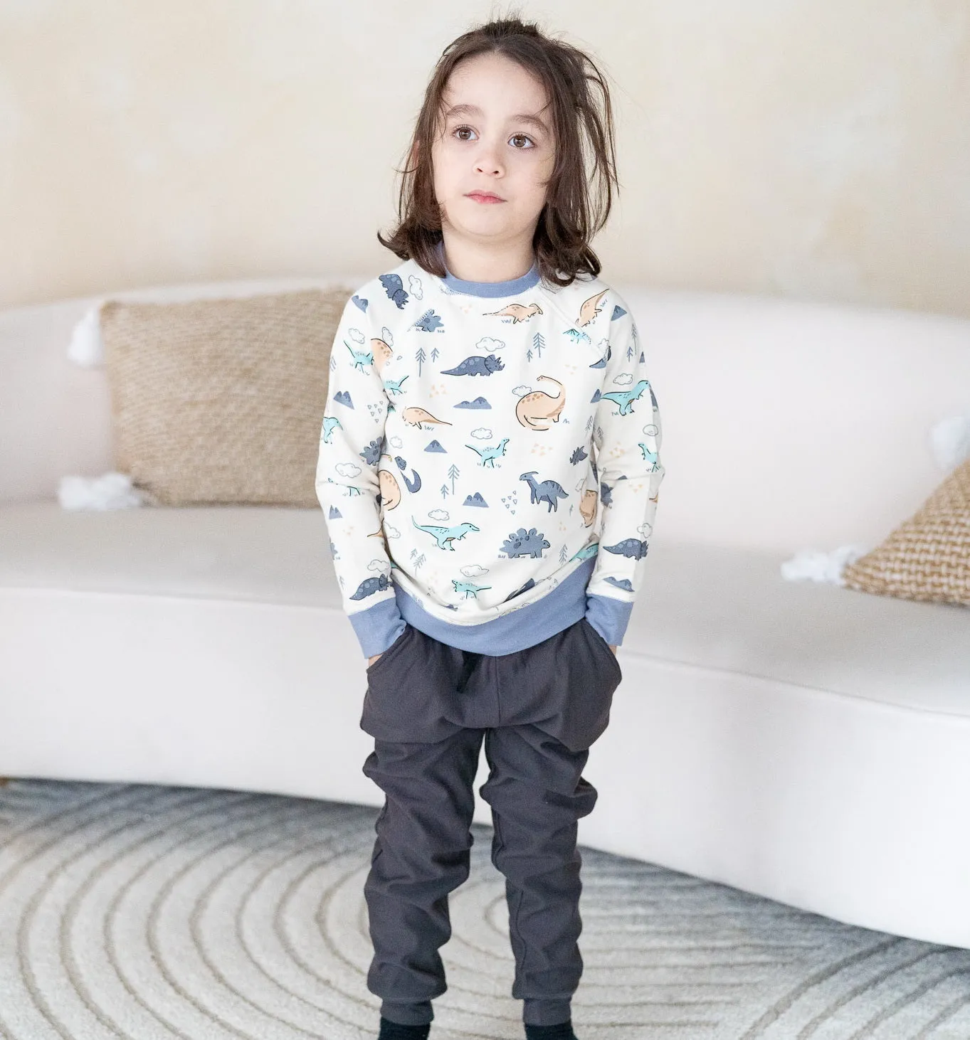 Bamboo Fleece Sweatshirt (Dino Delight Print)