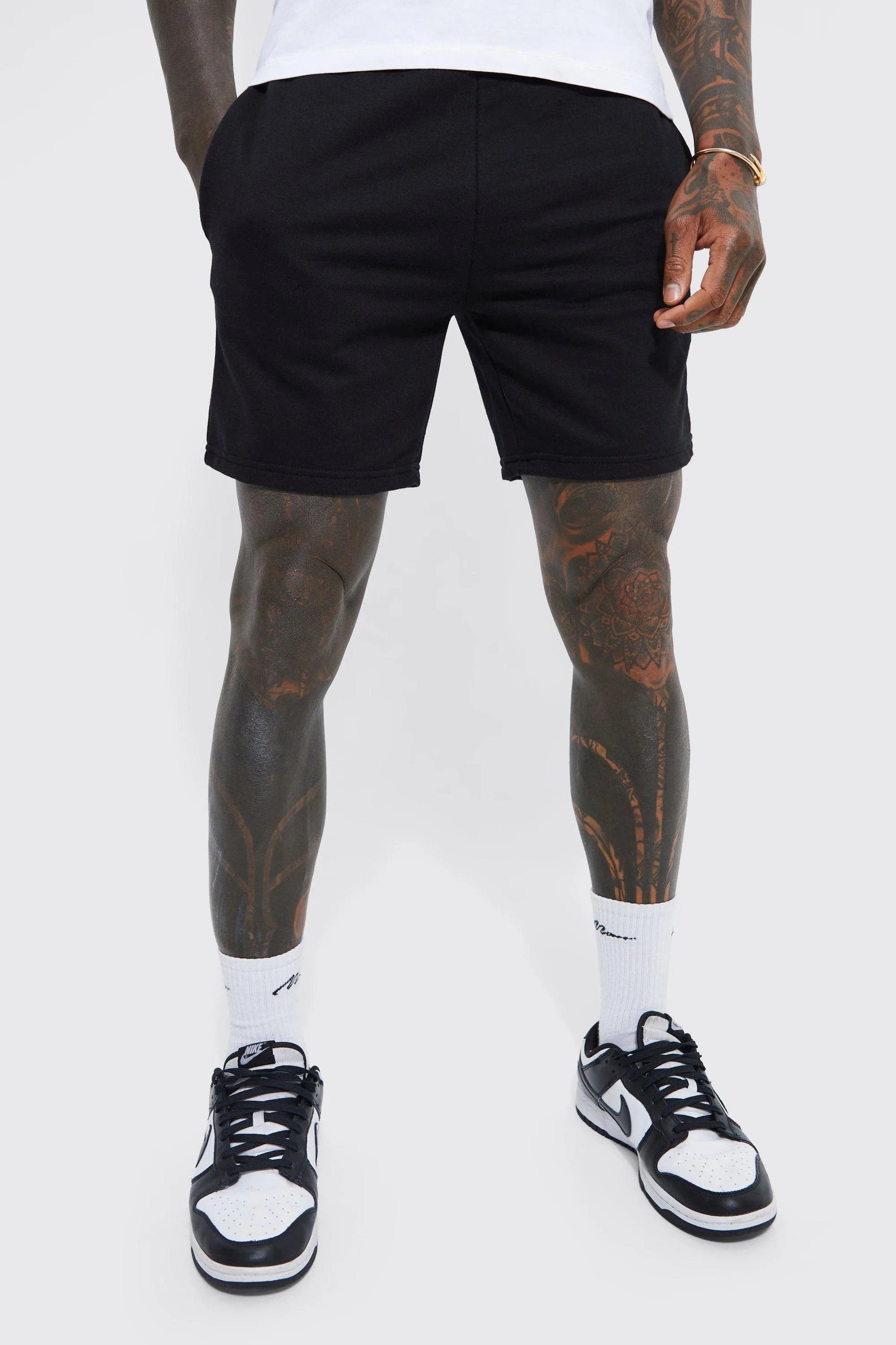 Basic Skinny Fit Short Length Jersey Short | boohooMAN UK