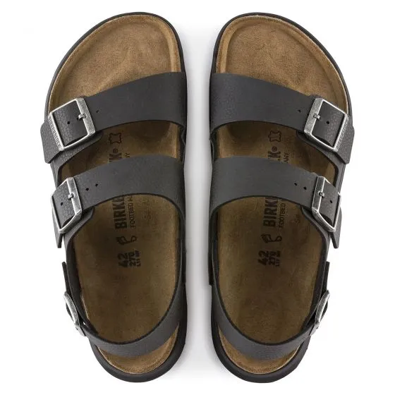 Birkenstock Mens Milano Desert Soil Black Sandals - Narrow Fit