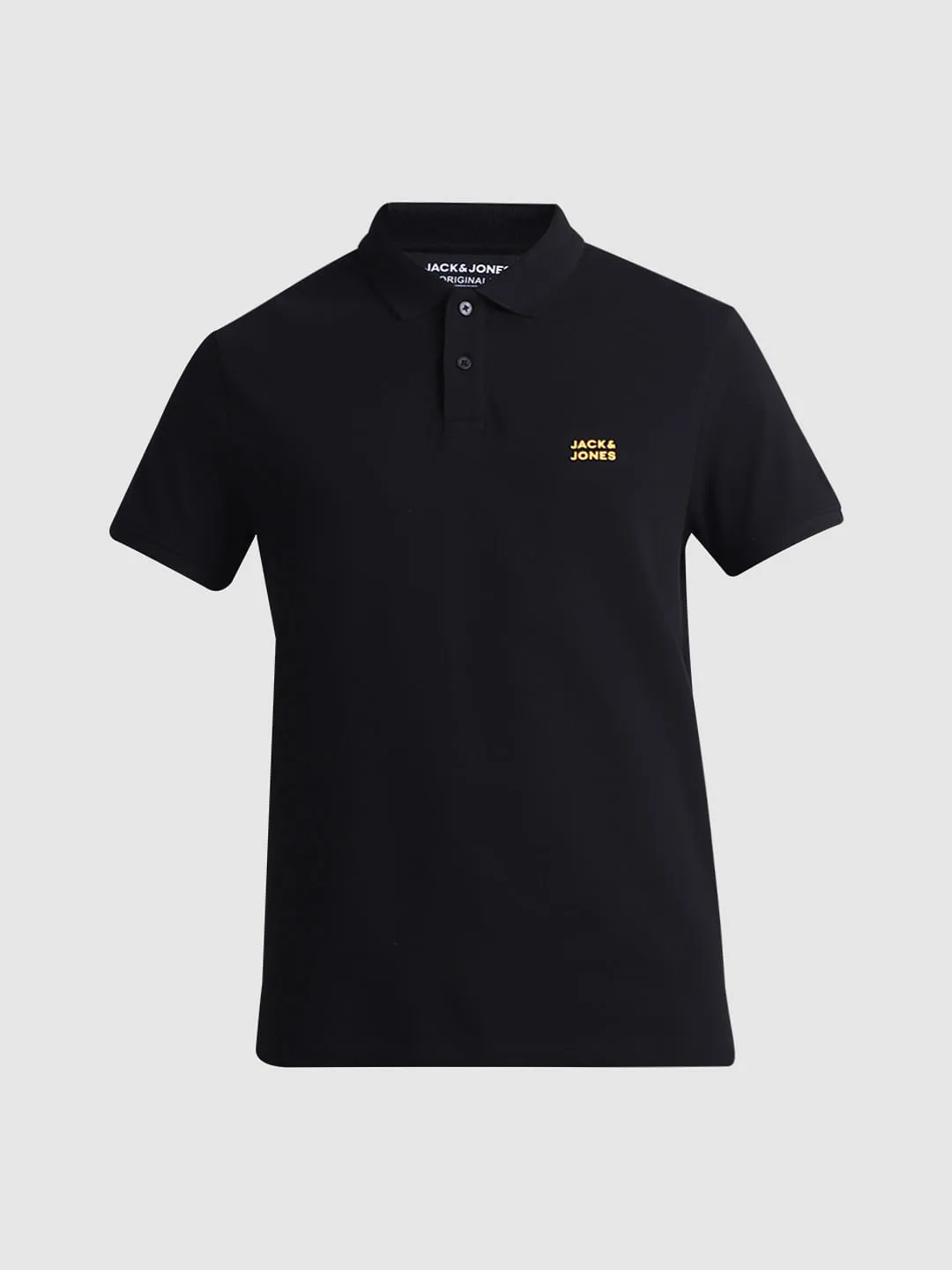 Black Cotton Polo T-shirt