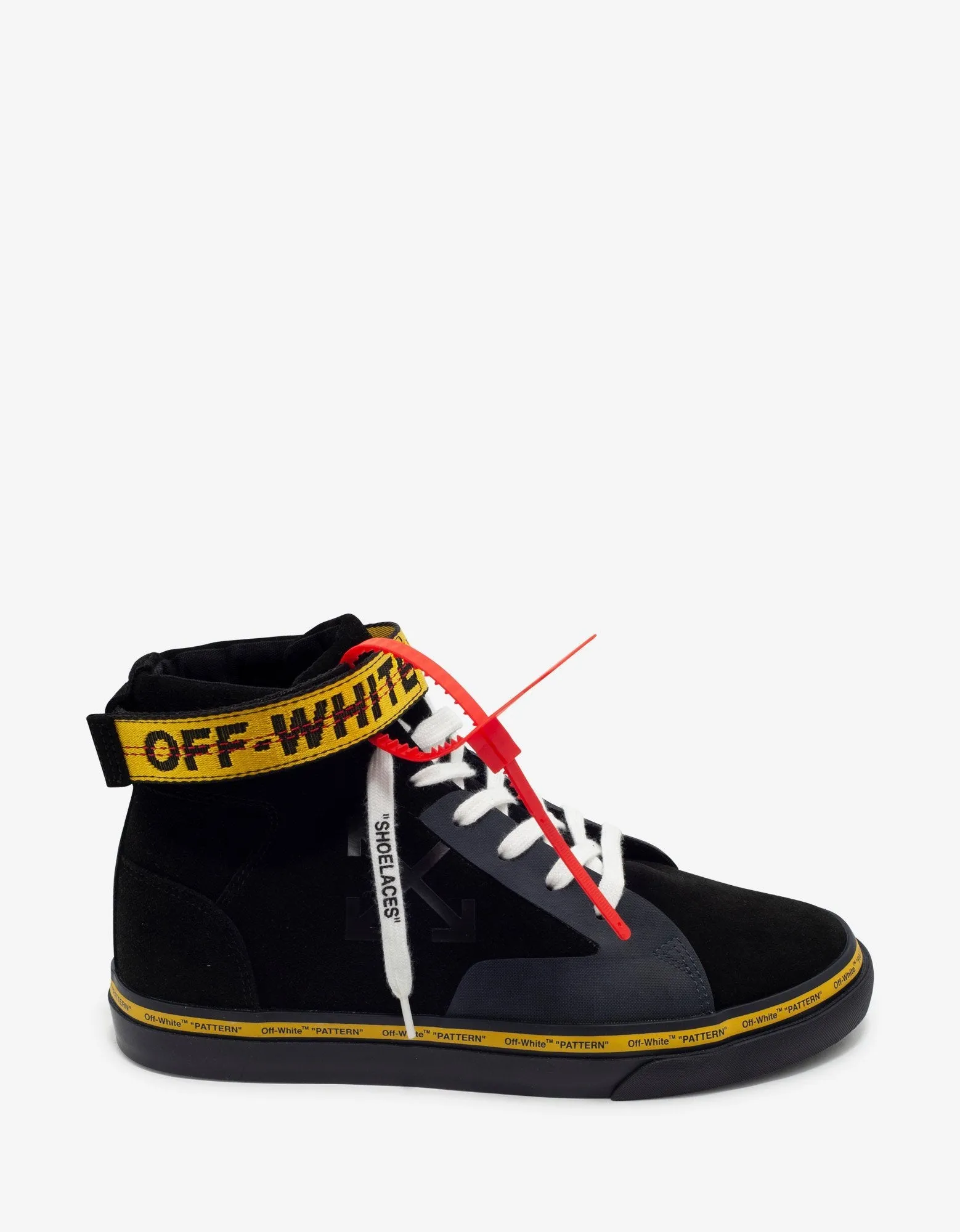 Black Industrial Vulcanized Mid Top Trainers -