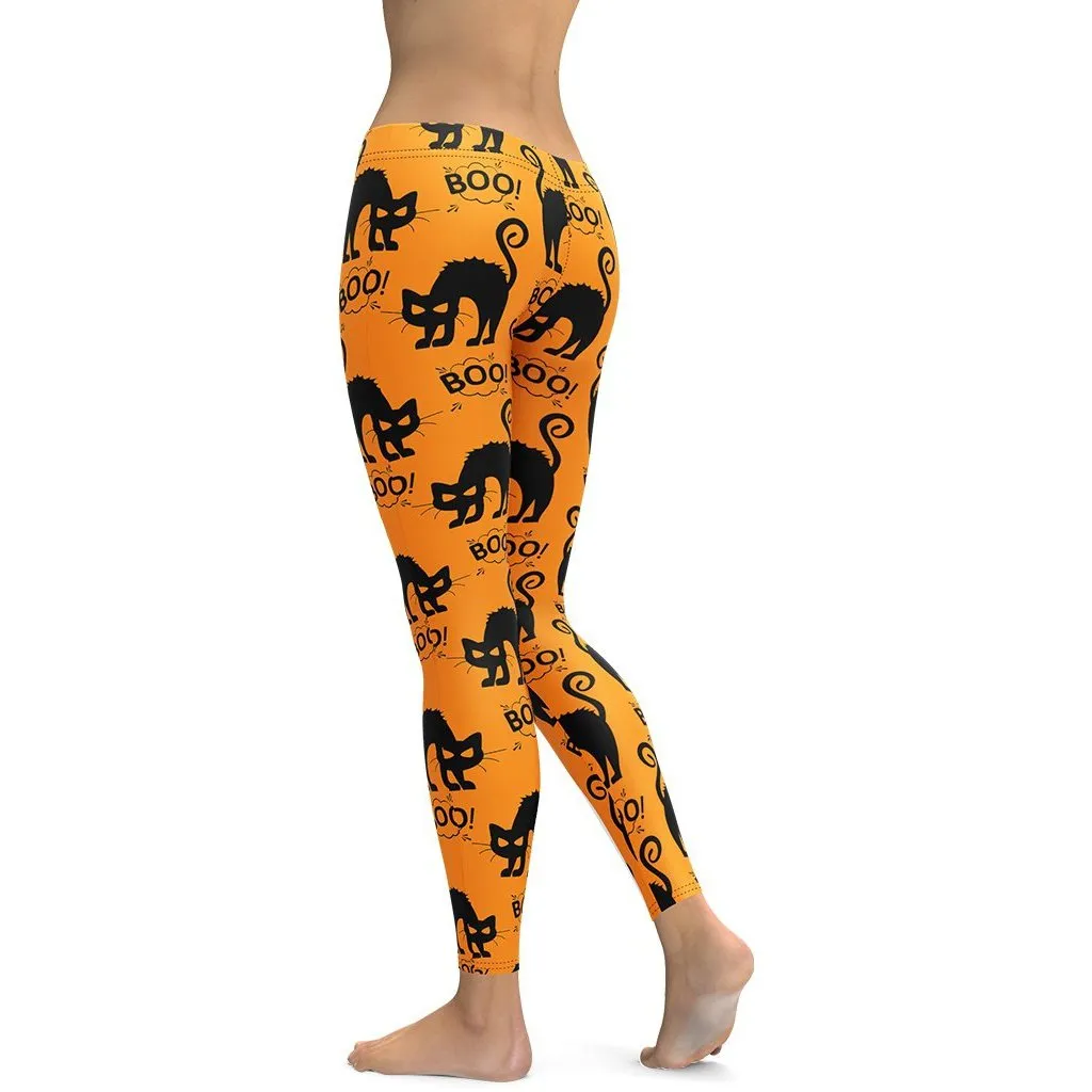 Black Kitty Halloween Leggings