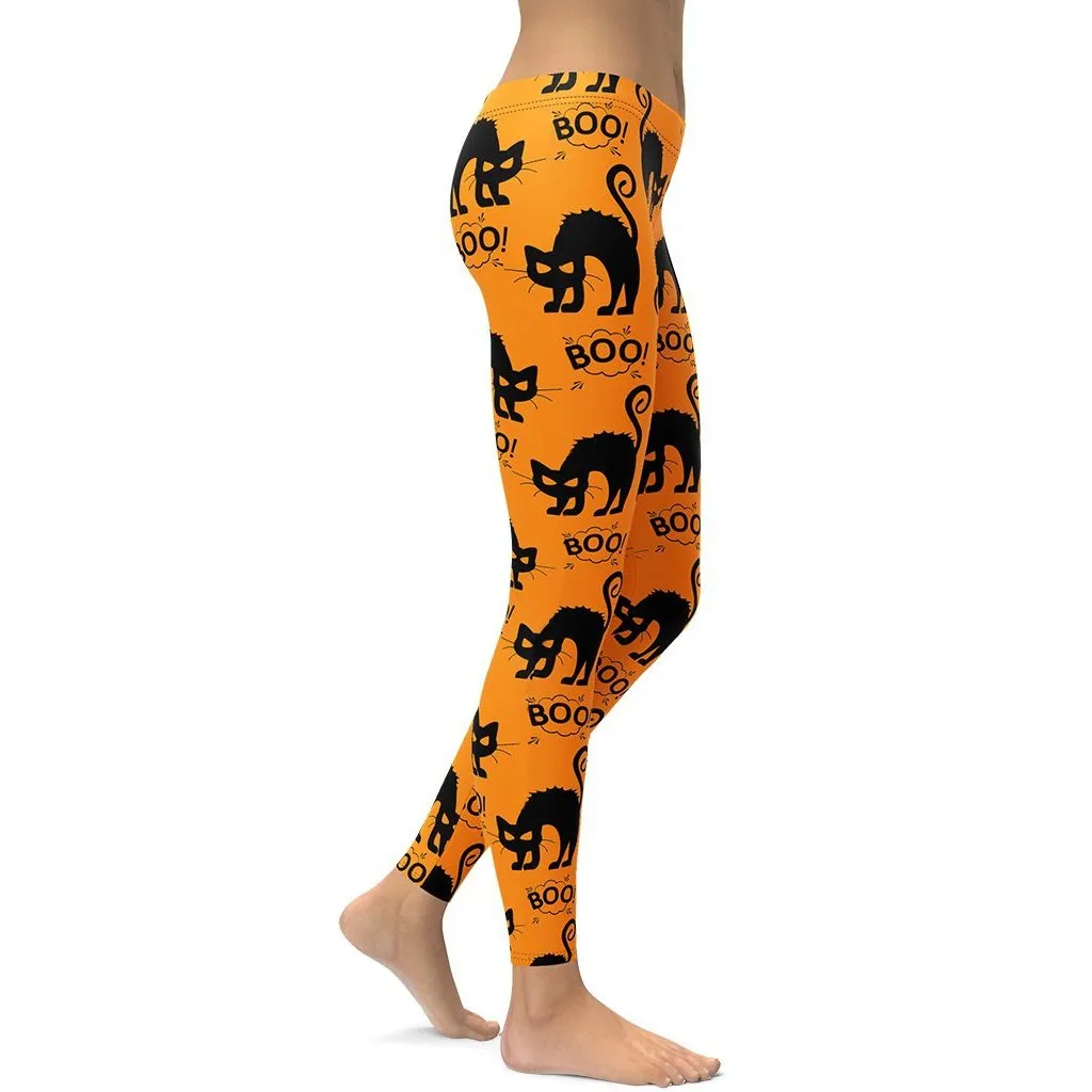 Black Kitty Halloween Leggings