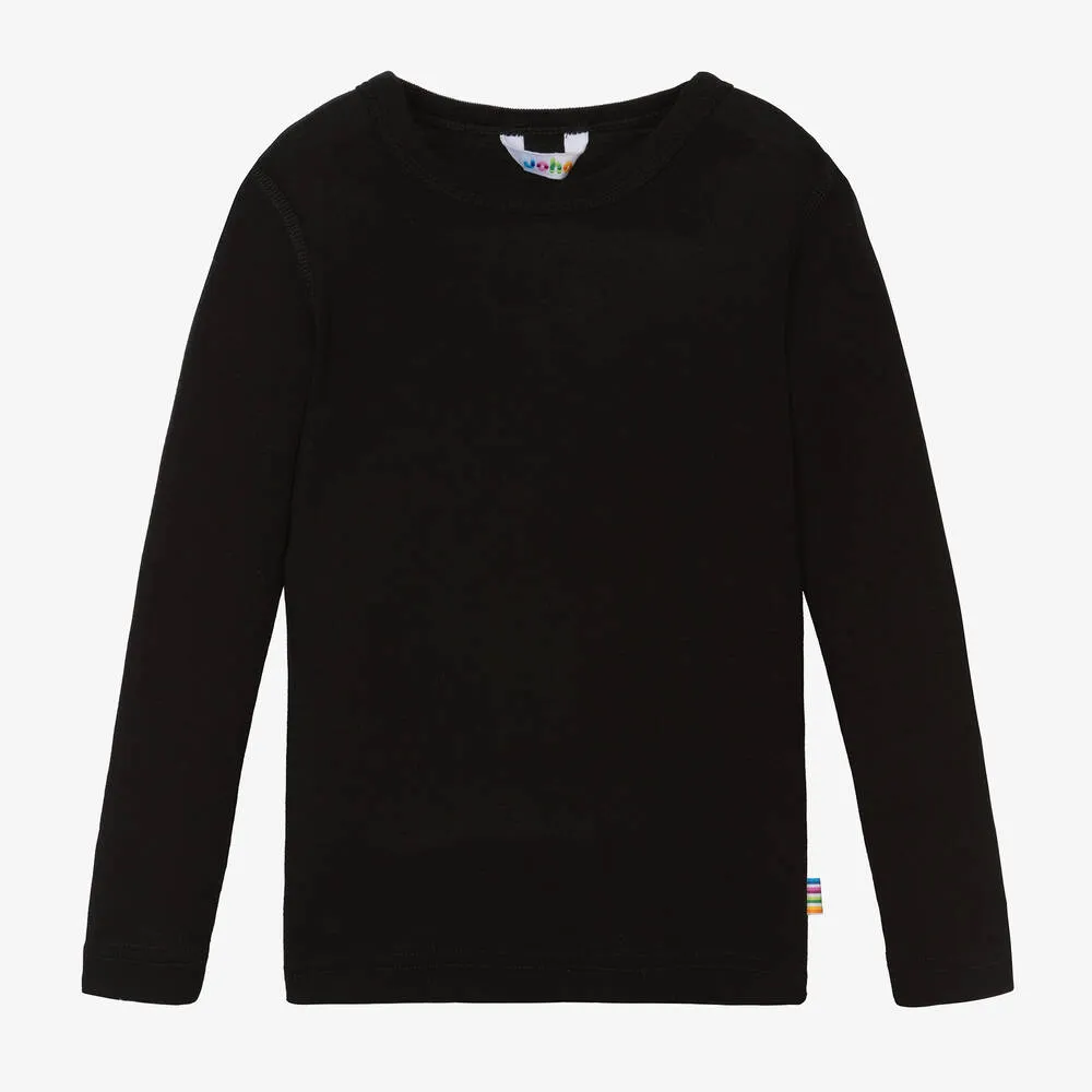 Black Thermal Merino Wool & Silk Top