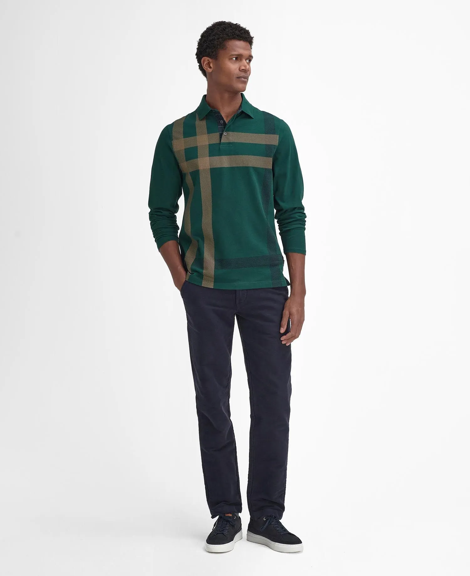  Blaine Tartan Long-Sleeved Polo Shirt     