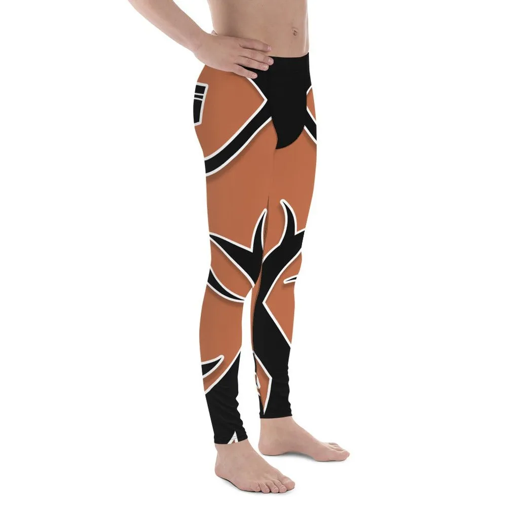 Bold Cut Outs Medium Brown Men's Leggings