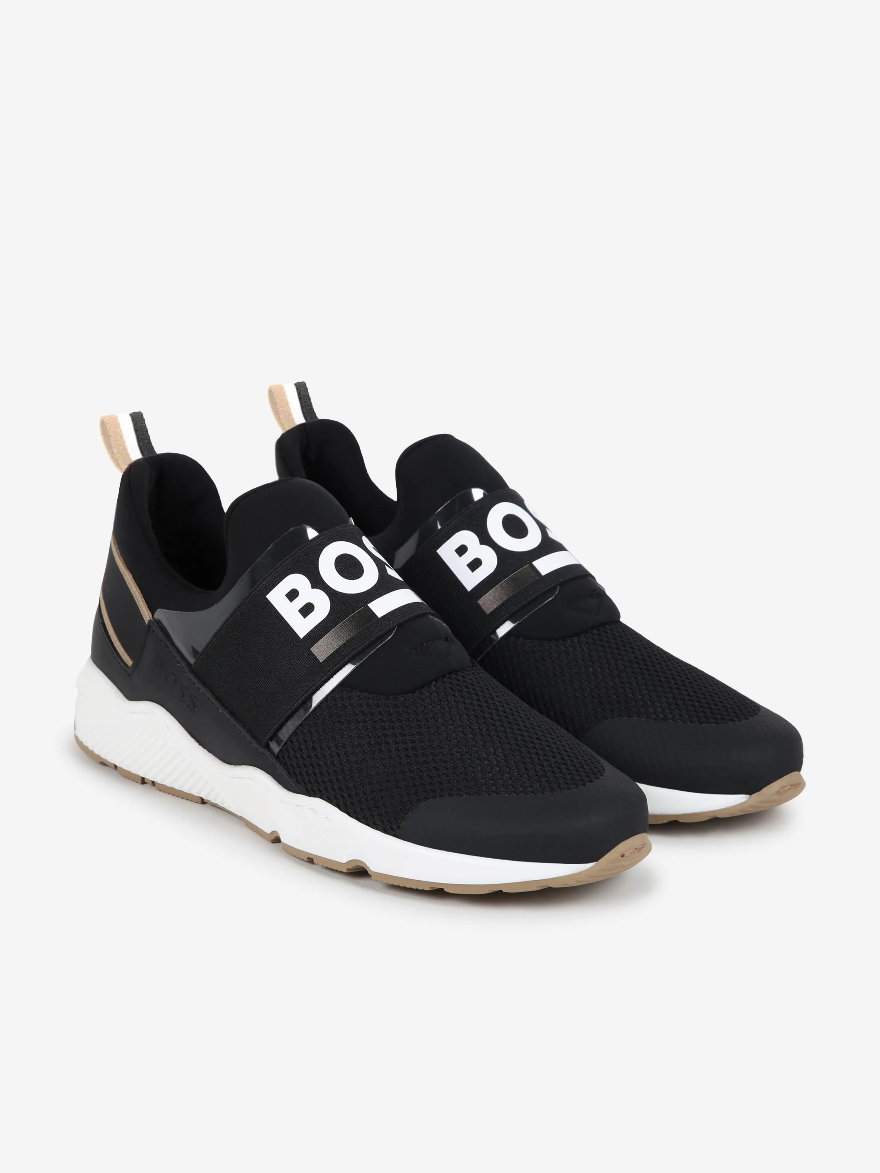 BOSS Boys Logo Trainers in Black