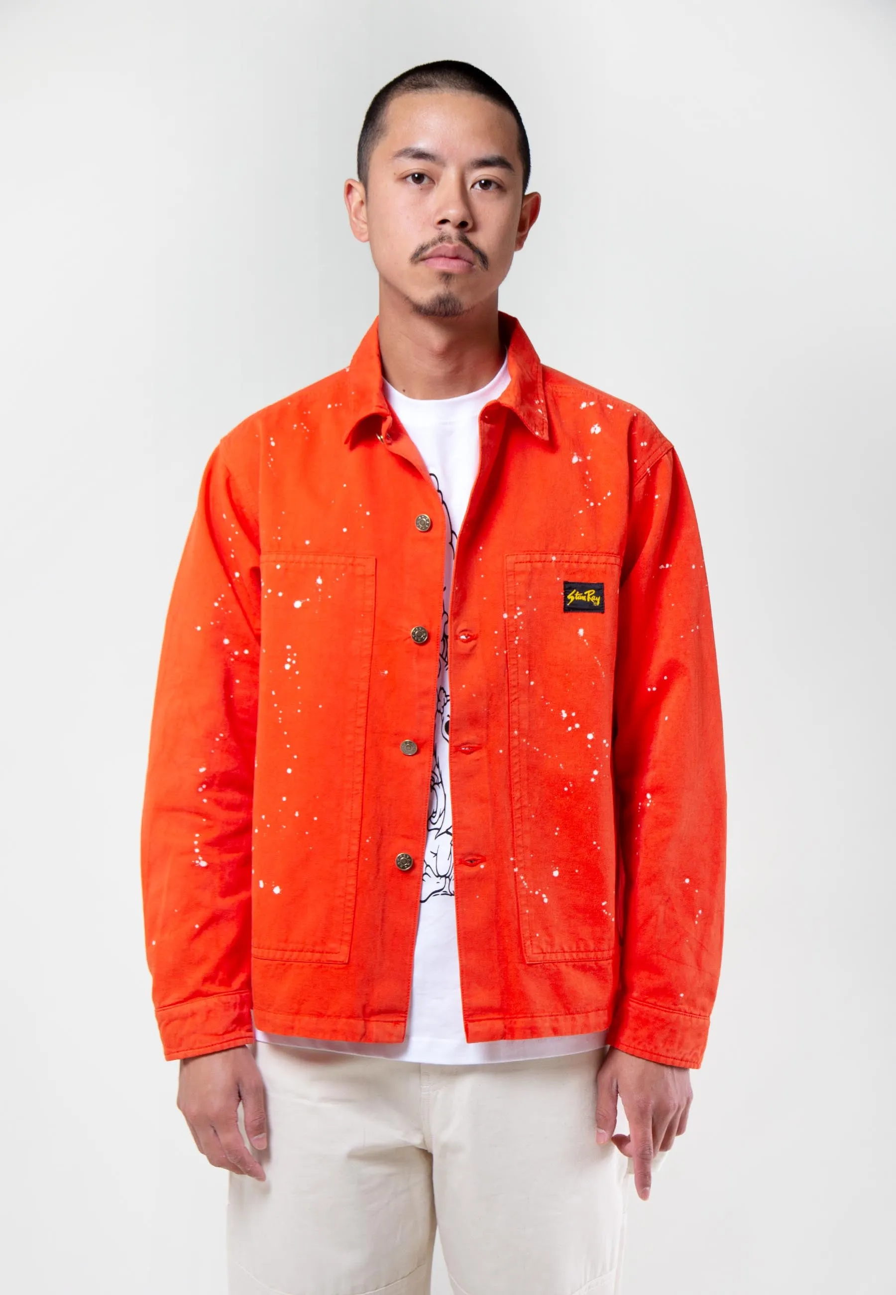 Box Jacket - coral/bleach spots