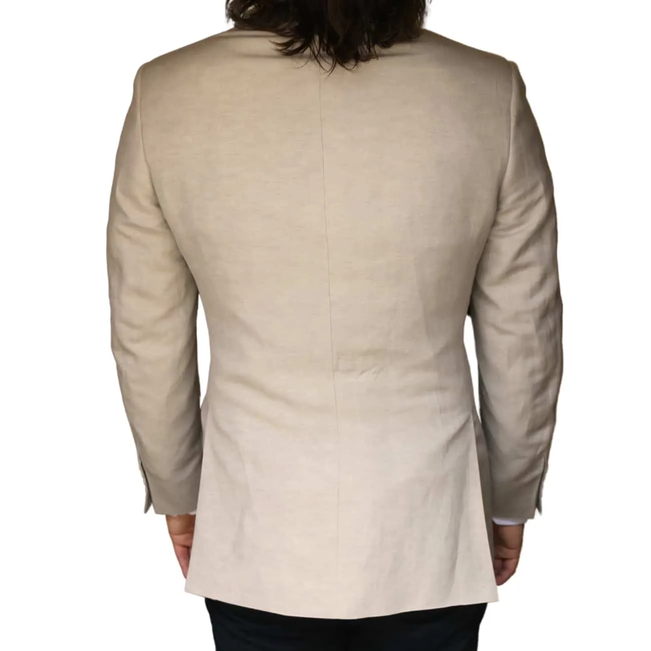 CANALI Beige Silk And Linen Blend Smart Jacket | Menswear Online