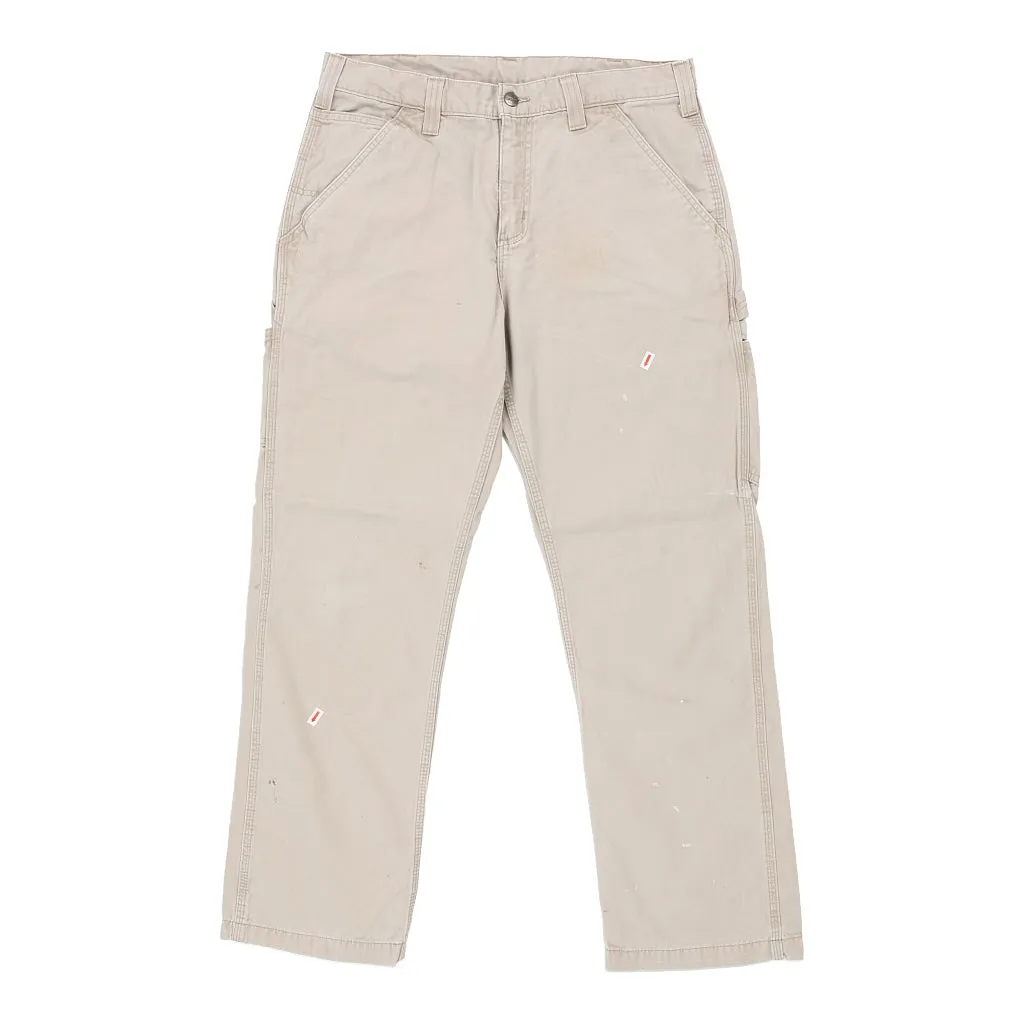 Carhartt Carpenter Trousers - 34W 30L Beige Cotton