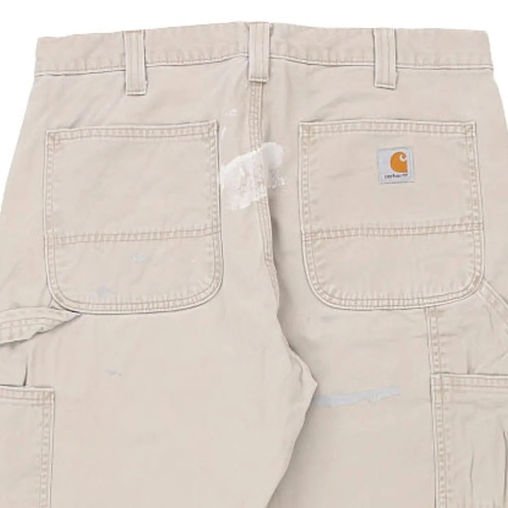 Carhartt Carpenter Trousers - 34W 30L Beige Cotton