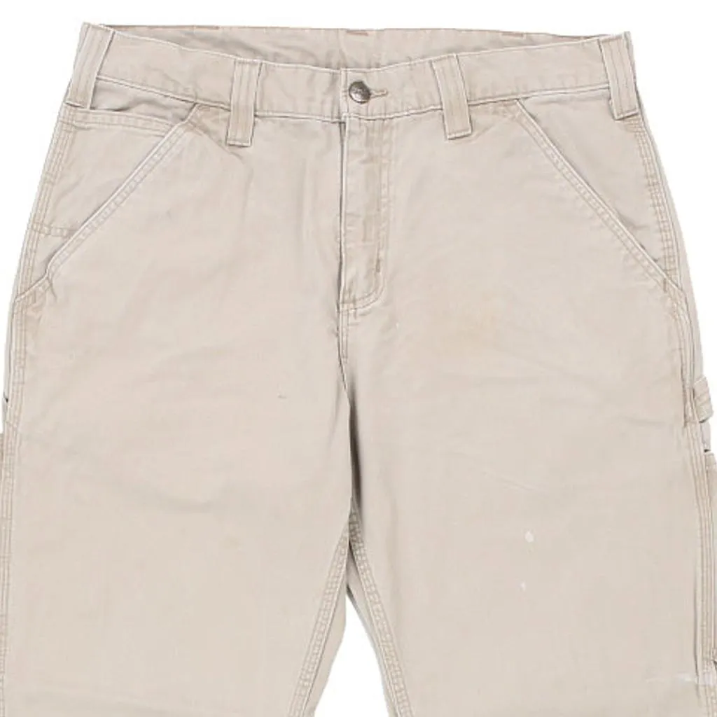 Carhartt Carpenter Trousers - 34W 30L Beige Cotton