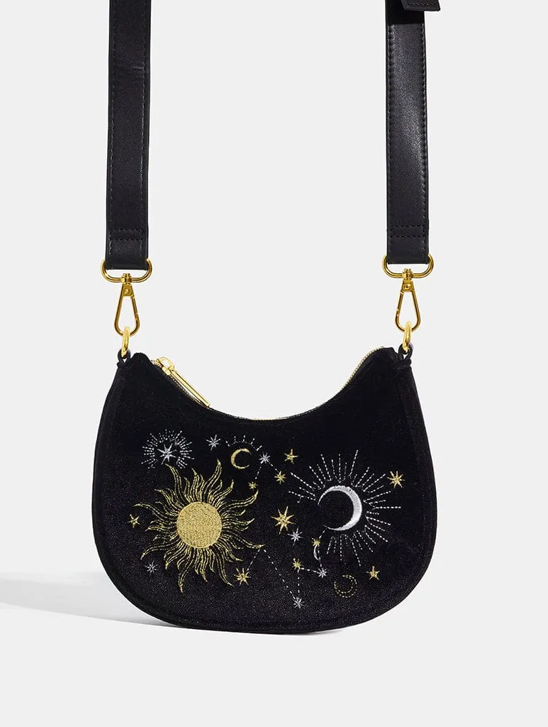 Celestial Sky Shoulder Bag in Black