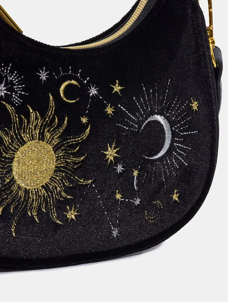 Celestial Sky Shoulder Bag in Black