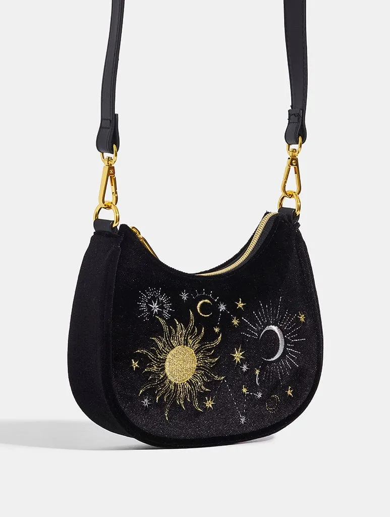 Celestial Sky Shoulder Bag in Black