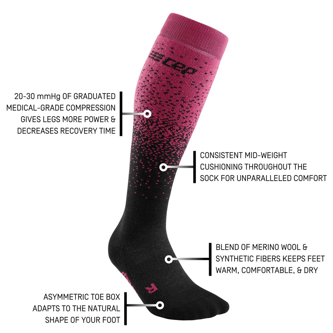 CEP | Ski | Snowfall Compression Socks | Women's | Black/Purple