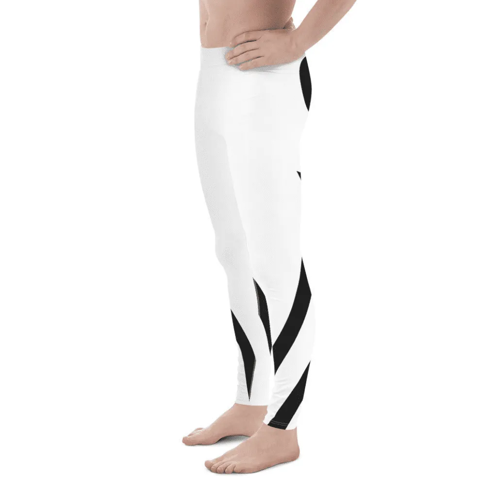 Charcoal Black & White Heart Shaped Men's Leggings