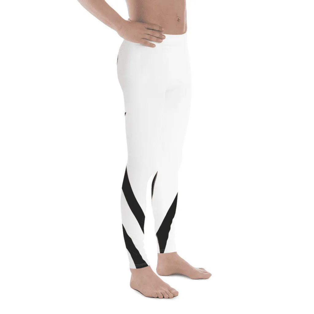 Charcoal Black & White Heart Shaped Men's Leggings