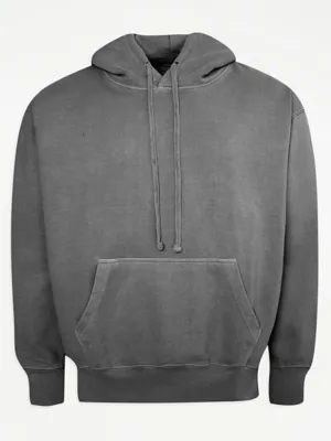 Charcoal Garment Dyed Washed Hoodie | Men | George at ASDA