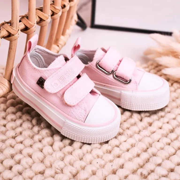 Children's Low Sneakers With Velcro Big Star HH374099 Pink