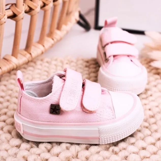 Children's Low Sneakers With Velcro Big Star HH374099 Pink