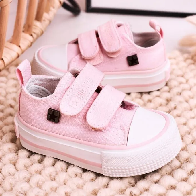 Children's Low Sneakers With Velcro Big Star HH374099 Pink