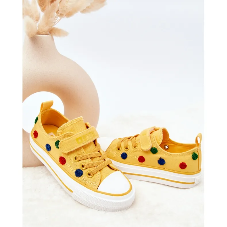 Children's Sneakers With Velcro Big Star JJ374056 Yellow