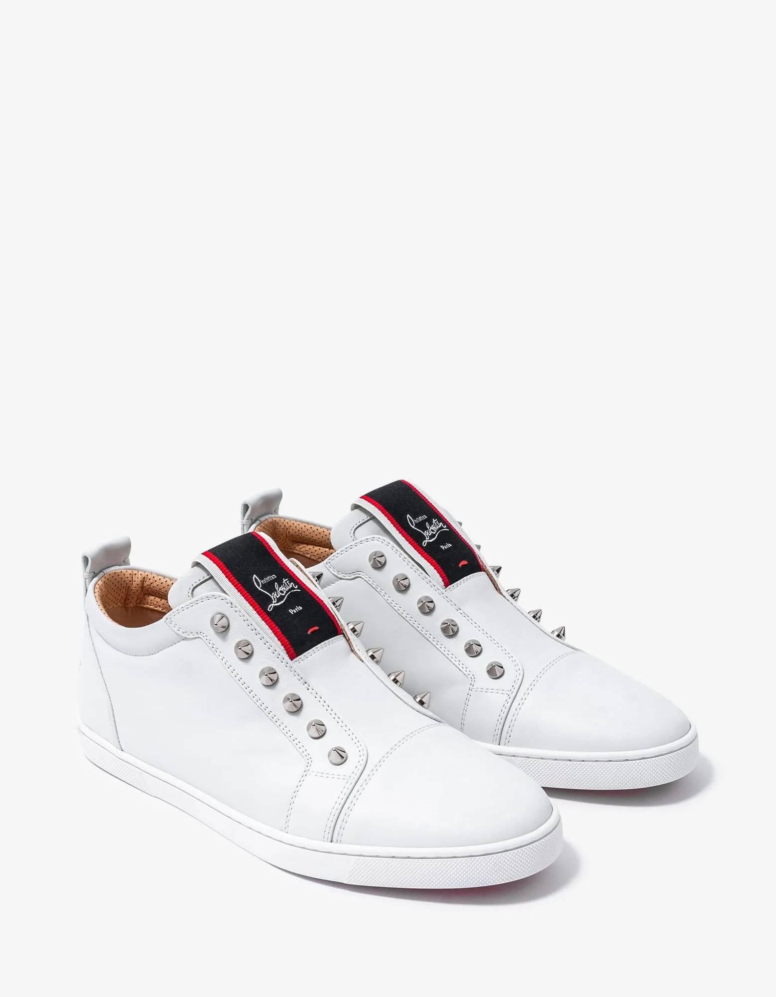 Christian Louboutin F.A.V Fique A Vontade White Leather Trainers