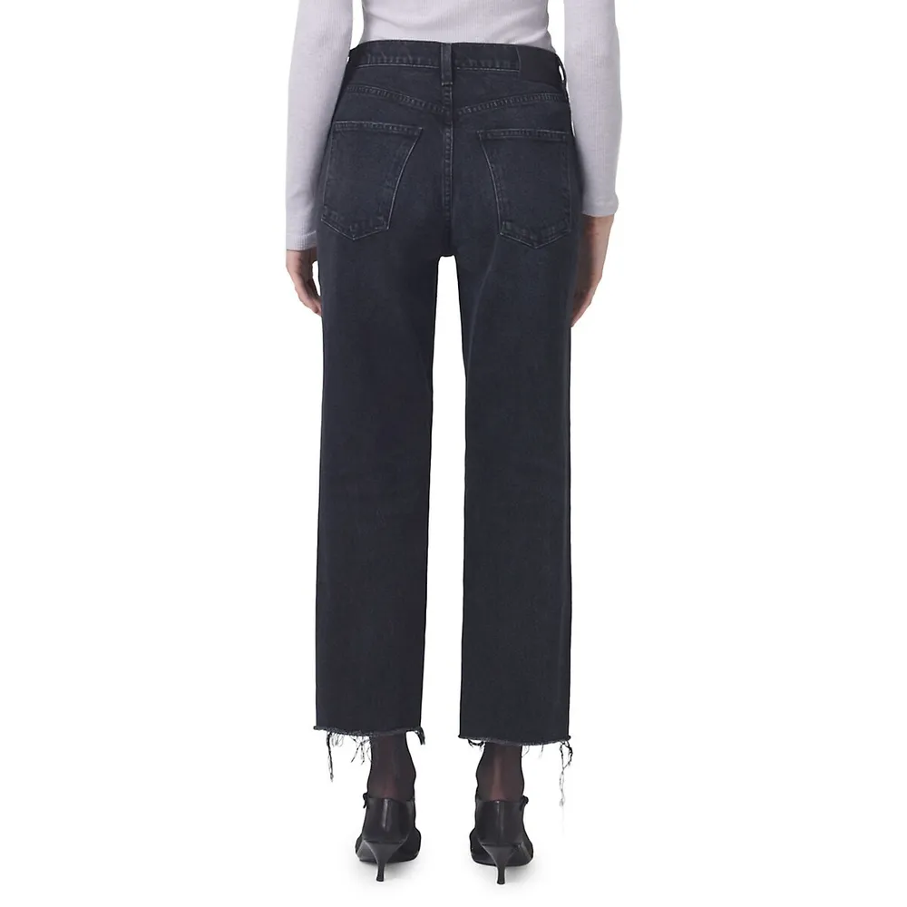 Citizens of Humanity Florence Wide-Leg Cropped Raw-Hem Jeans