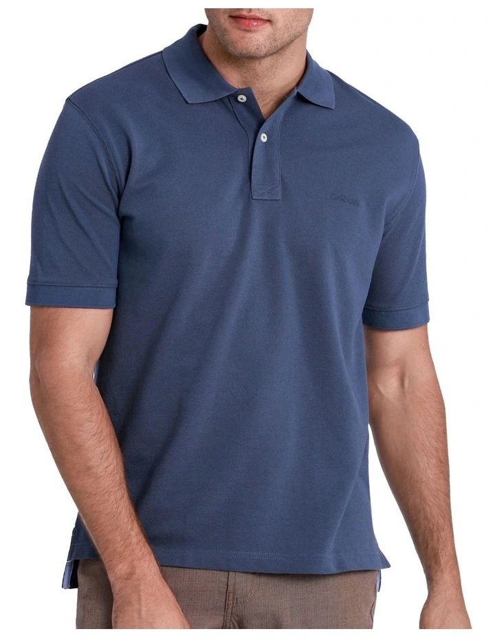 Classic Pique Polo in Denim