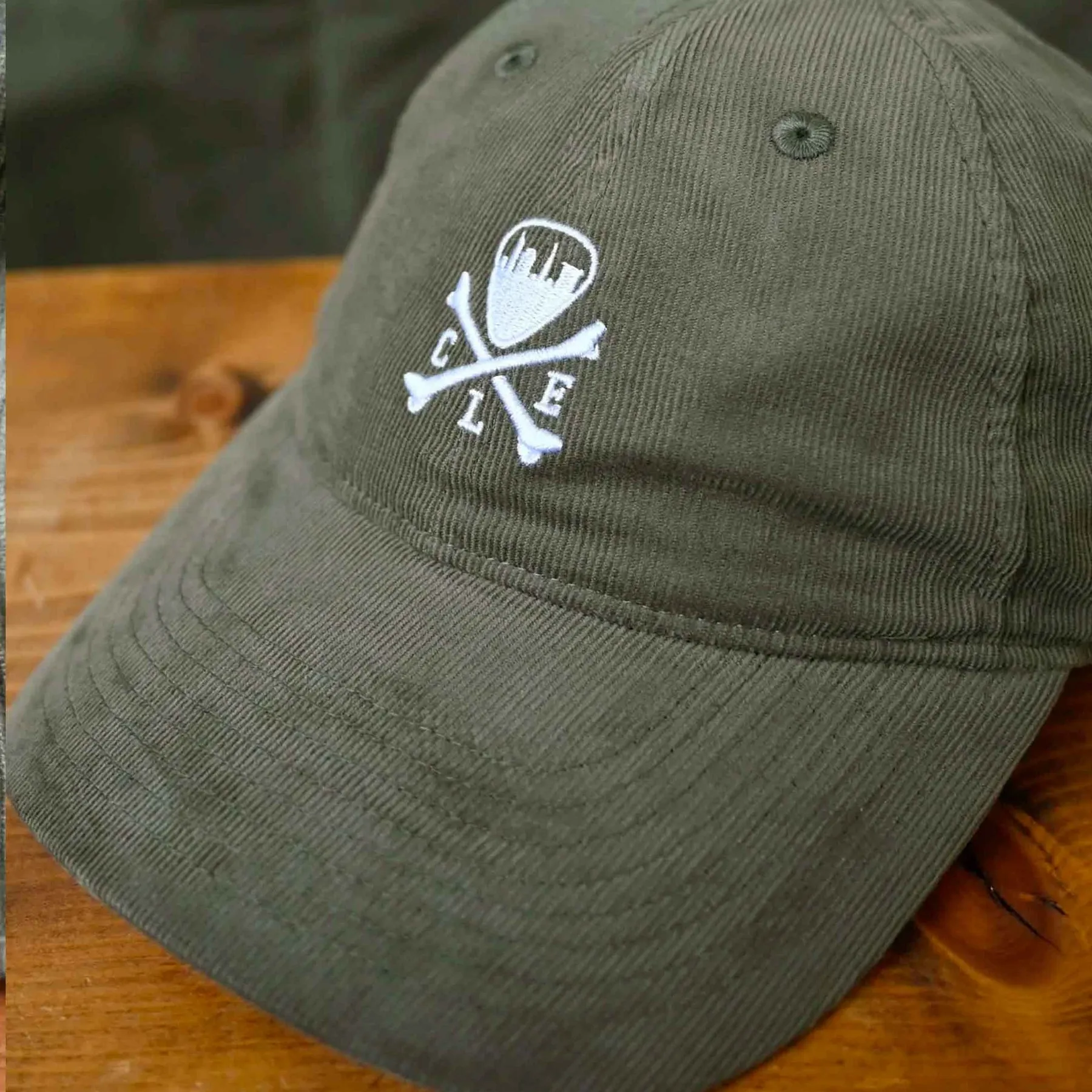 CLE Logo Cord Dad Hat - Olive-